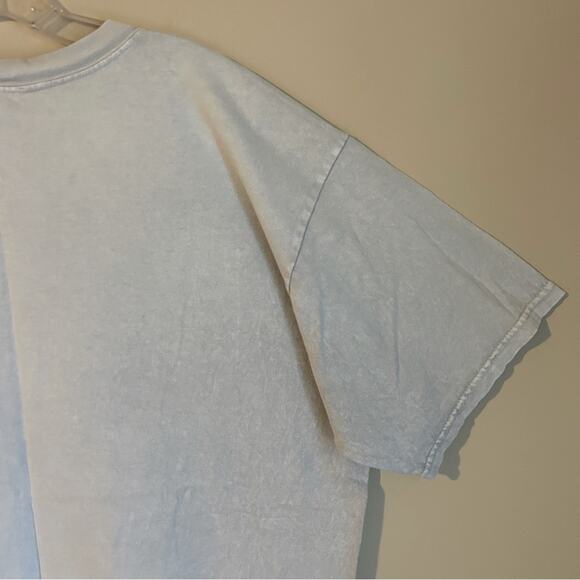 Light Blue/Green Los Cabos Mexico Scrunch Dyed Skeleton Crewneck T-Shirt Size XL - Picture 7 of 9